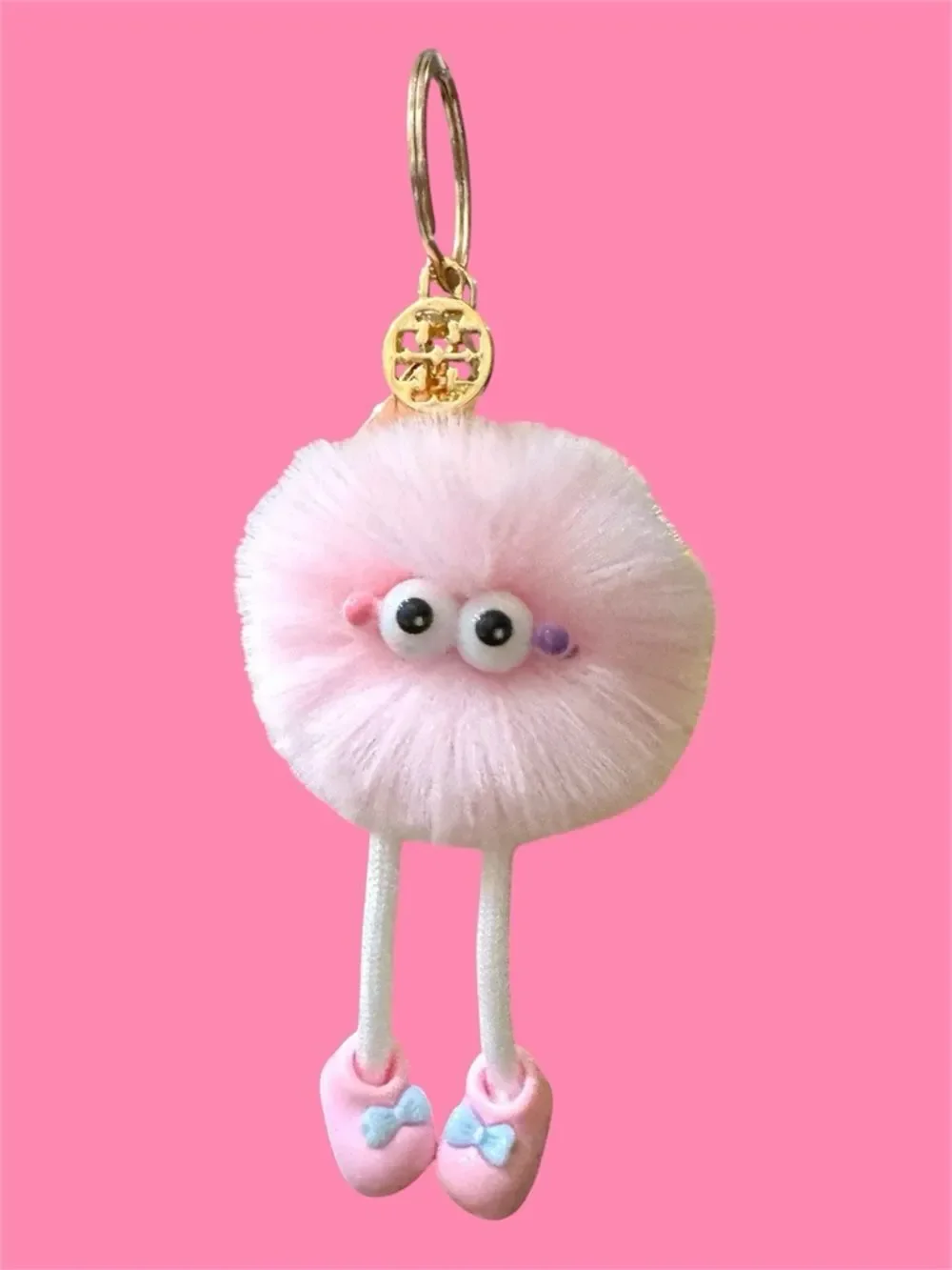 Tory Burch Keychain Bag Charm Soie Pom LuxeLoom Pom Pom